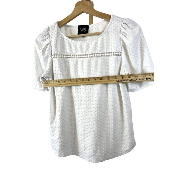 Anthropologie W5 Puff Sleeve Textured Top White EUC Sz Small / boho / - Picture 7 of 8